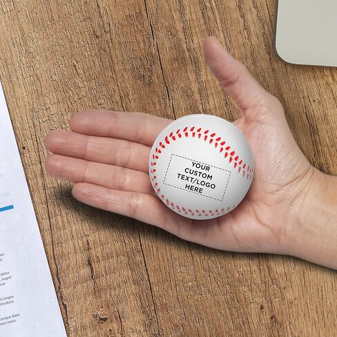 DISCOUNT PROMOS Custom Baseball Shaped Squeeze Balls Set of 100, Personalized Bulk Pack - Perfect for Promotional Giveaways - White in Saudi Arabia