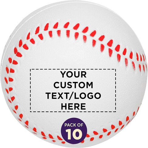 DISCOUNT PROMOS Custom Baseball Shaped Squeeze Balls Set of 100, Personalized Bulk Pack - Perfect for Promotional Giveaways - White in Saudi Arabia
