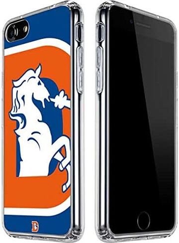 Skinit Clear Phone Case Compatible with iPhone SE (2nd & 3rd Gen) - Officially Licensed NFL Denver Broncos Retro Logo Design in Saudi Arabia
