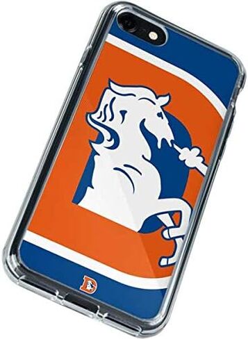 Skinit Clear Phone Case Compatible with iPhone SE (2nd & 3rd Gen) - Officially Licensed NFL Denver Broncos Retro Logo Design in Saudi Arabia
