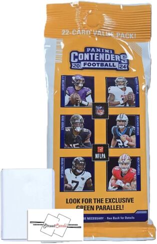 2024 Panini Contenders Football NFL Fat Pack with 22 Trading Cards Including Toploader + StreetCards Magnet! in Saudi Arabia