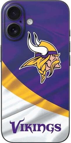 Skinit Phone Phone Skin متوافق مع iPhone 16 - تصميم فريق NFL Minnesota Vikings المرخص رسميًا in Saudi Arabia