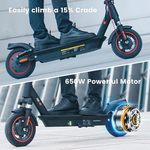 iscooter electric scooter البالغين ، 10 '' 'إطارات الطرق الهوائية ، و 25 ميلاً في الساعة سرعة كحد أقصى و 28 ميلًا كحد أقصى in Kuwait