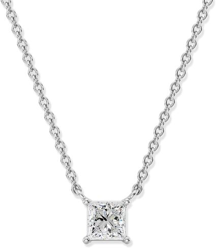 GILDED 1/2 CTTW Lab-Grown Diamond Solitaire Pendant, Sterling Silver, 18" Chain, Tarnish-Resistant, Ethical Jewelry, Gift-Ready for Women in Saudi Arabia