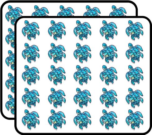 Sea Turtle Vinyl Stickers (Cyan Dream) 1" Each 50 Pack Stickers Durable and Waterproof for Laptops, Cars, Phones in Saudi Arabia
