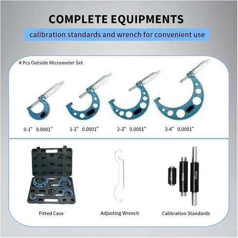 مجموعة خارج الميكرومتر الضريبية 0-100 مم 0.01 مم قياس مقياس الدقة micrometer مجموعة ميكرومتر in Kuwait