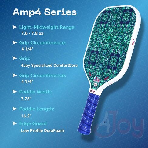 4Joy Pickleball Paddle Amp4 Series - T700 Carbon Fiber Pickleball Paddless - مضارب Pickleball Profession in Saudi Arabia