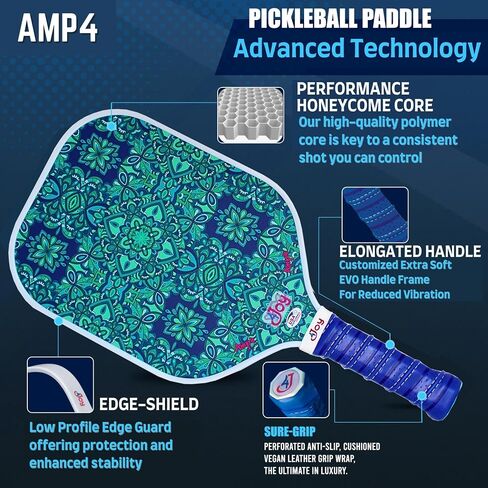 4Joy Pickleball Paddle Amp4 Series - T700 Carbon Fiber Pickleball Paddless - مضارب Pickleball Profession in Saudi Arabia