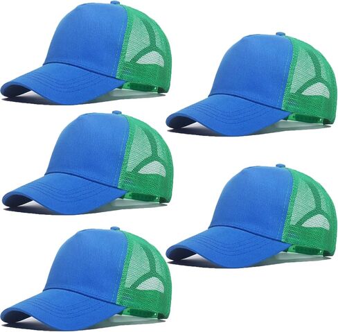 5 حزمة تسامي قبعات شاحنة فارغة ، شبكات البيسبول قبعات كبيرة لتصنيع DIY قبعة Snapback عادية ، ألوان متنوعة in Kuwait
