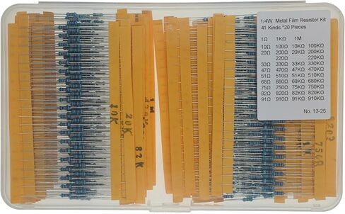 30 قيم × 20 قطعة ، إجمالي 600 قطعة ، 1/4W 1 ٪ Metal Film Stible Kit in Kuwait