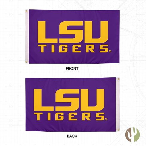 Desert Cactus LSU Flag Tigers Double -Side Tigers Geaux Louisiana University Banners 100 ٪ Polyester Indoor Outdoor 3X5 FET SLAGS ( in Saudi Arabia