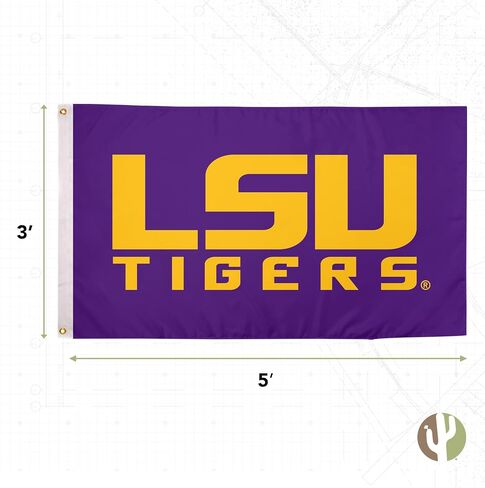 Desert Cactus LSU Flag Tigers Double -Side Tigers Geaux Louisiana University Banners 100 ٪ Polyester Indoor Outdoor 3X5 FET SLAGS ( in Saudi Arabia