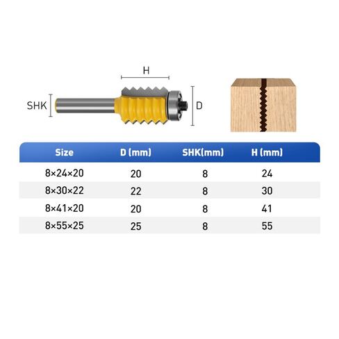 8mm 12mm Shank Finger Joint Router Bits for Wood Tenon Cutters Woodworking for CNC Tenon Router Bit Set(8x55x25) in Saudi Arabia