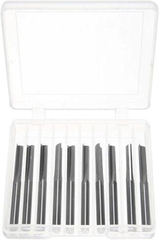 10pcs 3.175mm Shank Tungsten Steel CNC Router Bits 2 Flute Straight Slot Wood MDF Milling Cutter in Saudi Arabia