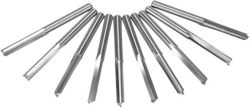 10pcs 3.175mm Shank Tungsten Steel CNC Router Bits 2 Flute Straight Slot Wood MDF Milling Cutter in Saudi Arabia