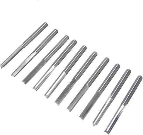 10pcs 3.175mm Shank Tungsten Steel CNC Router Bits 2 Flute Straight Slot Wood MDF Milling Cutter in Saudi Arabia