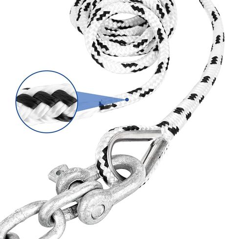Boat Anchor Kit Fluke Anchor with Chain and Anchor Rope Set for Boats Pontoon, Deck, Fishing, and Sail in Kuwait