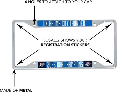 Desert Cactus Oklahoma City Thunder Car Accessories NBA Team Basketball Metal License Plate Frame and Tag Holder for Front or Rear of Vehicle (2025 Championship) in Saudi Arabia
