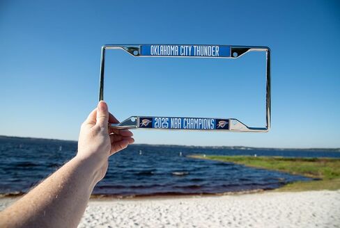 Desert Cactus Oklahoma City Thunder Car Accessories NBA Team Basketball Metal License Plate Frame and Tag Holder for Front or Rear of Vehicle (2025 Championship) in Saudi Arabia
