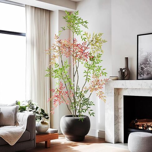 4.6ft من الخيزران شجرة الخيزران الاصطناعية Nandina Tree Plants Ingotial Indoor Tree واقعية واقعية بوعاء مع أكثر in Kuwait