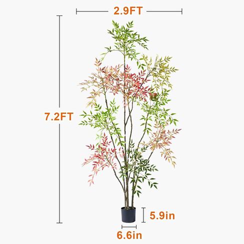 4.6ft من الخيزران شجرة الخيزران الاصطناعية Nandina Tree Plants Ingotial Indoor Tree واقعية واقعية بوعاء مع أكثر in Kuwait
