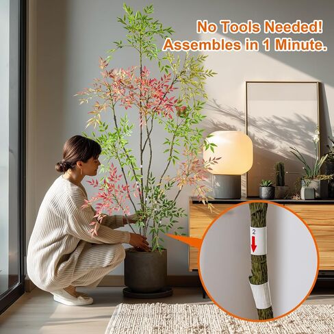 4.6ft من الخيزران شجرة الخيزران الاصطناعية Nandina Tree Plants Ingotial Indoor Tree واقعية واقعية بوعاء مع أكثر in Kuwait