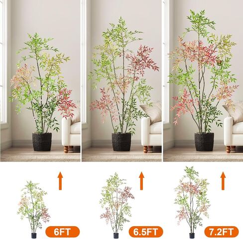 4.6ft من الخيزران شجرة الخيزران الاصطناعية Nandina Tree Plants Ingotial Indoor Tree واقعية واقعية بوعاء مع أكثر in Kuwait