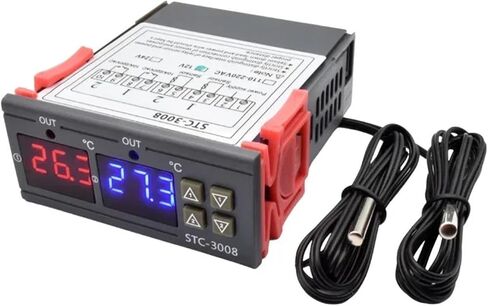 STC-3008 Dual LED درجة الحرارة الرقمية حاضنة الحاضنات السخان تحكم برودة برودة اثنين من ترحيل الإخراج thermoregulator (STC-3008 AC110-220V) in Kuwait