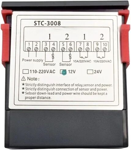 STC-3008 Dual LED درجة الحرارة الرقمية حاضنة الحاضنات السخان تحكم برودة برودة اثنين من ترحيل الإخراج thermoregulator (STC-3008 AC110-220V) in Kuwait