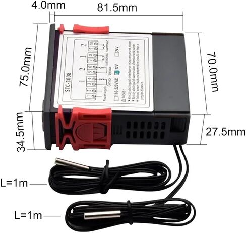 STC-3008 Dual LED درجة الحرارة الرقمية حاضنة الحاضنات السخان تحكم برودة برودة اثنين من ترحيل الإخراج thermoregulator (STC-3008 AC110-220V) in Kuwait