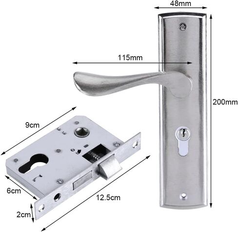 قفل سلسلة ألومنيوم سبيكة القفل القفل الداخلي قفل الباب مقبض باب خشبي الباب الأمامي والخلفي مقبض الباب قفل الباب مزدوج مع المفتاح in Kuwait