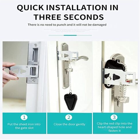 Chain Lock Portable Door Lock Dual Hole Security Door Locker Travel Lock Latch Door Lock in Saudi Arabia