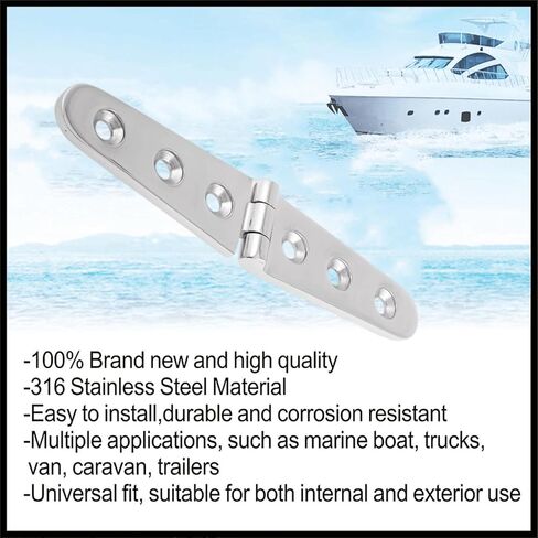 2/4PCS Stainless Steel 316 Marine Hardware Casting Hinge Door Hinge for Boat Yacht RV- Size156X28mm Button in Saudi Arabia