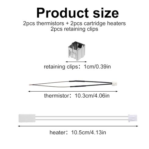 2 Sets Thermistor Kit for Bambu Lab X1/X1C, 300°C High Temperature Thermistor & Cartridge Heater & Retaining Clip Hotend Replacement Parts for 3D Printer Accessories in Kuwait