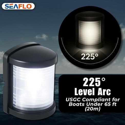 Seaflo 11 Series منتظم بحجم LED LED BI-COLOR RED/GREEN LIGHT-12 فولت ، 1W ، IP67 مقاوم للماء ، 2NM ، الرؤية العالية ، للقوارب التي تقل عن 65 قدمًا (20 مترًا)-ضمان لمدة 4 سنوات (Bi-Color/Black) in Kuwait