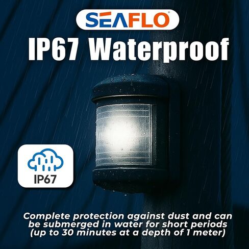Seaflo 11 Series منتظم بحجم LED LED BI-COLOR RED/GREEN LIGHT-12 فولت ، 1W ، IP67 مقاوم للماء ، 2NM ، الرؤية العالية ، للقوارب التي تقل عن 65 قدمًا (20 مترًا)-ضمان لمدة 4 سنوات (Bi-Color/Black) in Kuwait