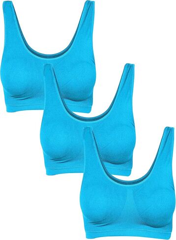 Love My Fashions® Sports Bras for Women Non Padded Soft Stretchy Comfort Push Up Bra for Workout 3-Pack in Saudi Arabia