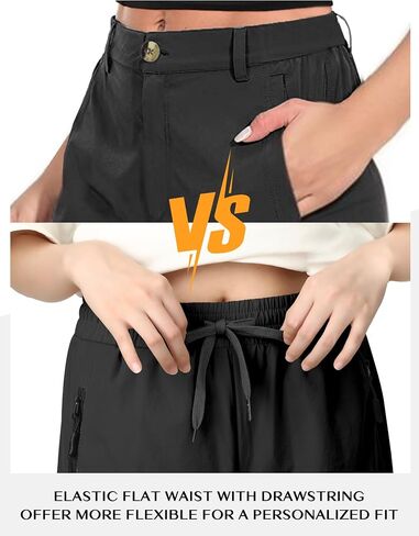 سراويل المشي لمسافات طويلة buauty womens جيب الشحن ركض خفيفة الوزن سراويل سراويل مقاومة للماء جافة سريعة الخصر طماق السفر غير الرسمي in Saudi Arabia