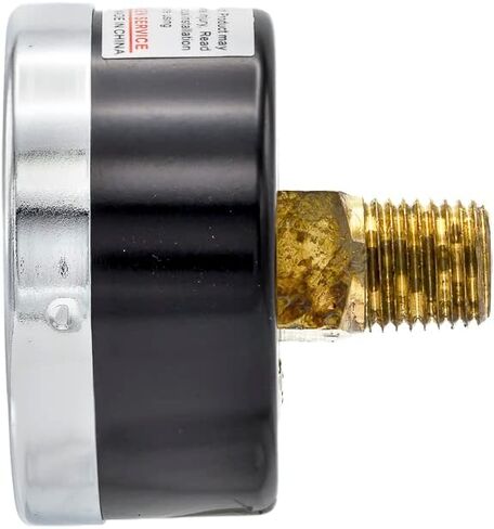 مقياس ضغط تركيب الجفاف الخلفي مع 2 "DIAL ، 0-100 PSI ، 1/8" اتصال NPT الذكور ، مدي الكروم ، الداخلية النحاسية والعدسة البلاستيكية (1) in Saudi Arabia