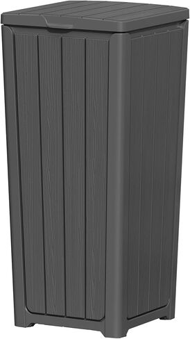 Outdoor Trash Can 23 Gallon Garbage Can with Lid Waterproof Resin Garbage Patio Waste Bin for Garden, Backyard, Deck,Black in Saudi Arabia