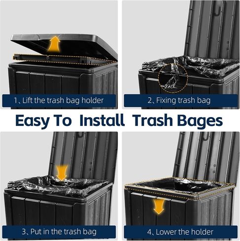 Outdoor Trash Can 23 Gallon Garbage Can with Lid Waterproof Resin Garbage Patio Waste Bin for Garden, Backyard, Deck,Black in Saudi Arabia