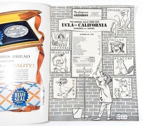 1954 UCLA vs California College Football Program 10/30/54 - College Programs in Saudi Arabia