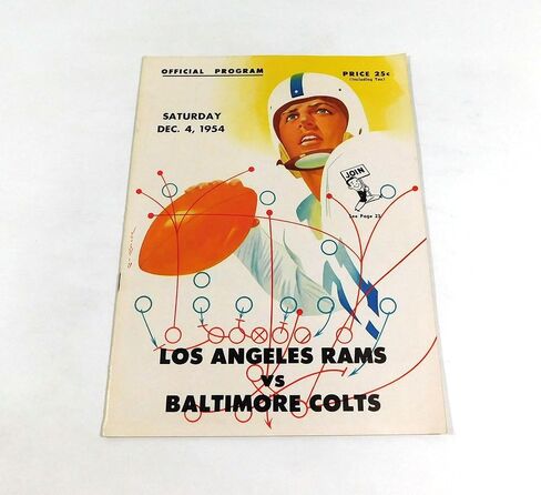 1954 Baltimore Colts at Los Angeles Rams NFL Football Program 12-4-54 - NFL Programs in Saudi Arabia
