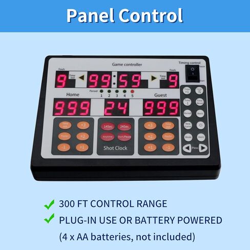 Basketball Scoreboard with Shot Clock, 12/14/24/30/25/60 Seconds, Upgraded Thickening Digital Scoreboard with Remote, Battery Powered Electronic Scoreboard for Indoor Outdoor in Kuwait