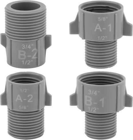 4pcs 1/2" 5/8" 3/4" Pipe Conversion Connectors, Water Pipe Interface Converter, 1/2" NPT to 5/8" NPT 1/2" NPT to 3/4" NPT Male to Female Hose Line Adapter for Pipe Diameter Change Accessories in Saudi Arabia
