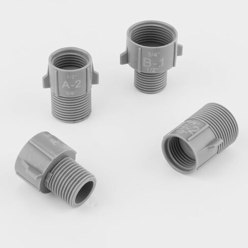 4pcs 1/2" 5/8" 3/4" Pipe Conversion Connectors, Water Pipe Interface Converter, 1/2" NPT to 5/8" NPT 1/2" NPT to 3/4" NPT Male to Female Hose Line Adapter for Pipe Diameter Change Accessories in Saudi Arabia