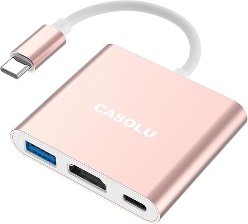 CASOLU USB C/Type C to HDMI Adapter, Thumderbolt 3 to HDMI 4K Adapter, USB-C Digital AV Multiport Adapter for Mac/MacBook/iPad Pro/ S20/S10+/Projector with USB 3.0 Port and PD Quick Charging Port in Saudi Arabia