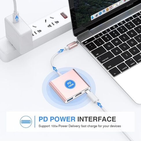 CASOLU USB C/Type C to HDMI Adapter, Thumderbolt 3 to HDMI 4K Adapter, USB-C Digital AV Multiport Adapter for Mac/MacBook/iPad Pro/ S20/S10+/Projector with USB 3.0 Port and PD Quick Charging Port in Saudi Arabia