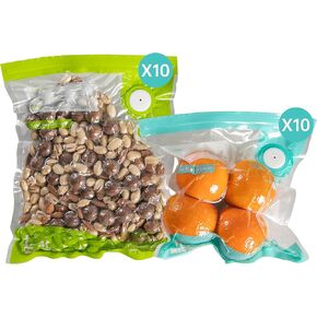 الحفاظ على أكياس سدادات الفراغ القابلة لإعادة الاستخدام للأغذية -20 BPA- أكياس تخزين الطعام الكبيرة الحرة ، تاريخ القابل للكتابة ، الفريزر ، متوافق مع سدادات الفراغ باليد in Kuwait