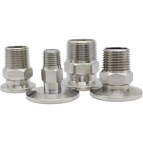 1pc KF16 ~ KF25 Flange Adapter Hexagonal External Thread 3/4''~1'' PT Outer Diameter Vacuum Stainless Steel Flange Pipe Fitting(KF25x3I8inch 62g) in Saudi Arabia